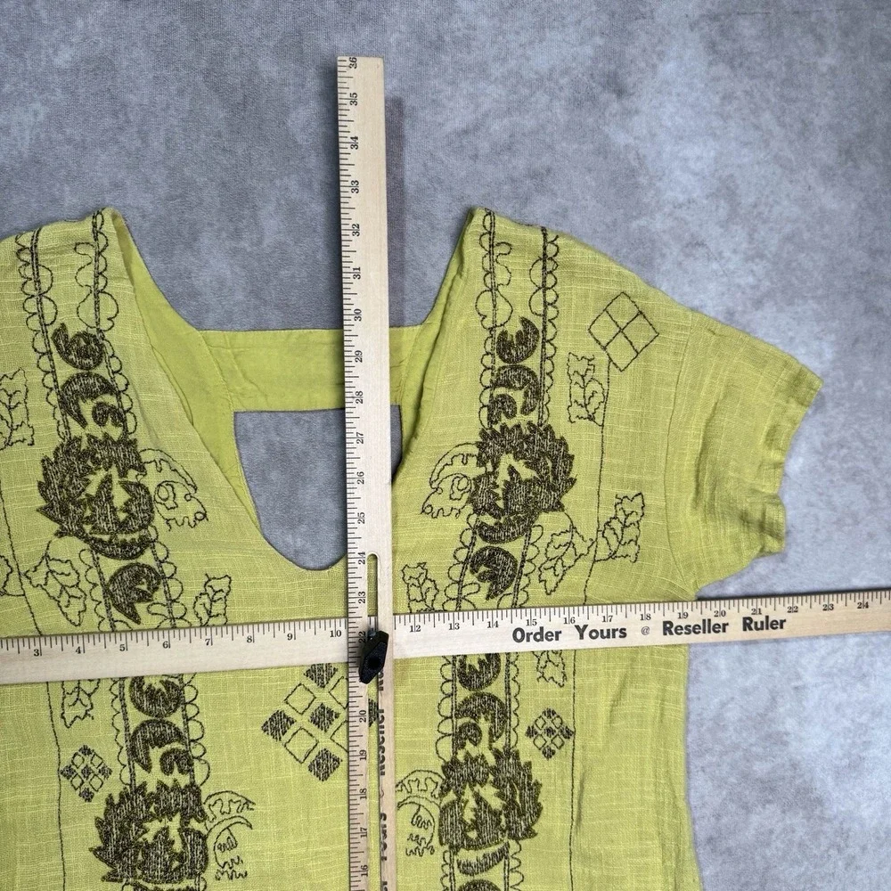 Free People Shift Tunic Dress Hippie Boho Y2K Small Green Lined